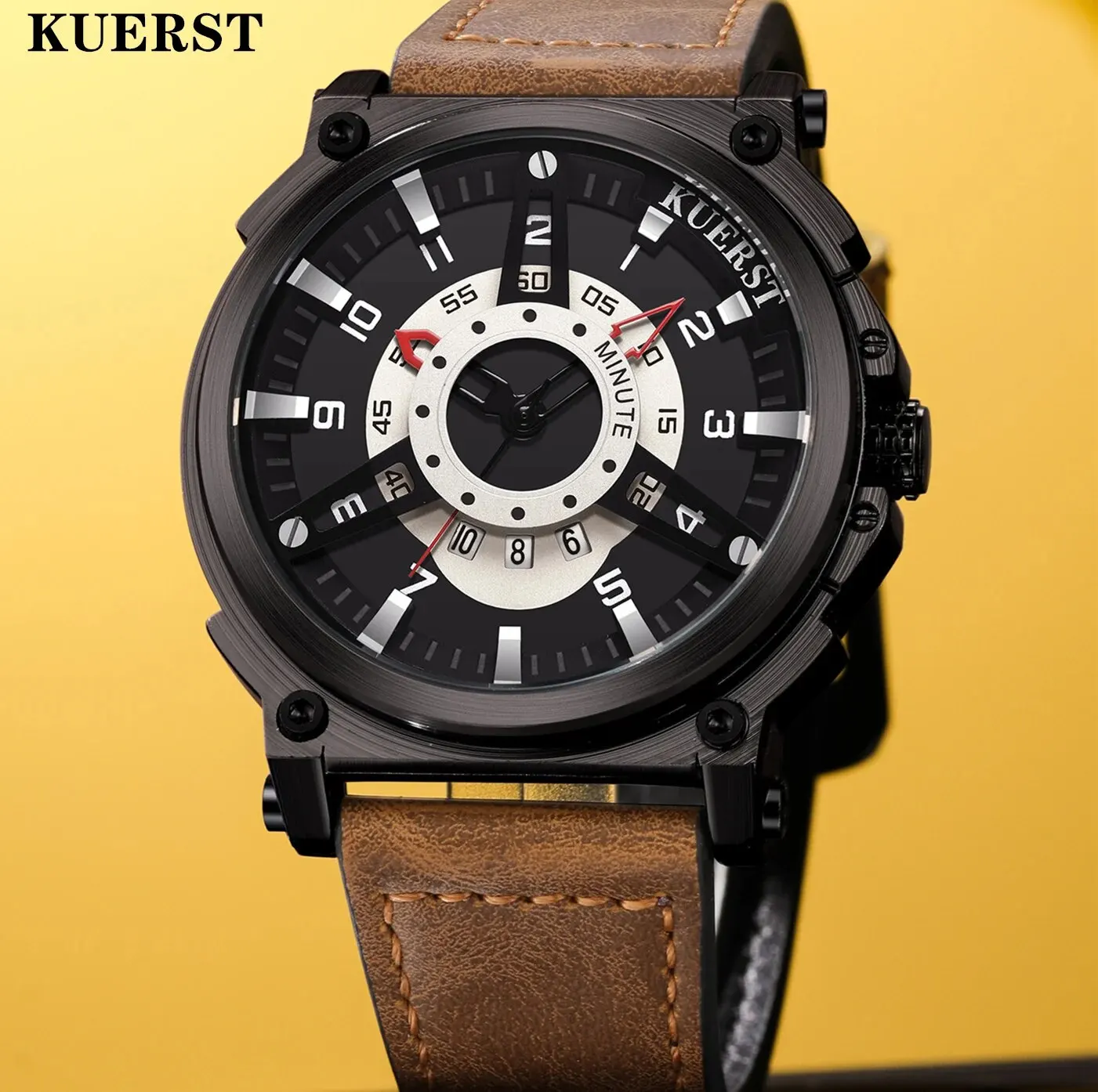 KUERST Teen Student Belt New and Unique Quartz Watch Waterproof/calendar, Taking the Direction of the Car Dial Dial Design Style