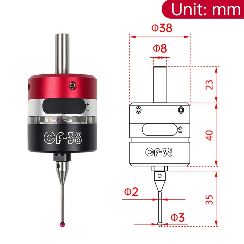 

3d Trigger Edge Finder Cf-38 Machining Center Cnc Cnc Milling Machine Three-coordinate Precision Probe Centering Rod Tool Setter