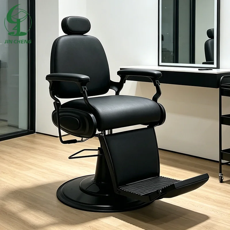 JINCHENG LIRONG Luxury Modern Heavy-Duty Hydraulic Foldable Height Adjustable 360 Degree Swivel Stainless Steel Barber Chair