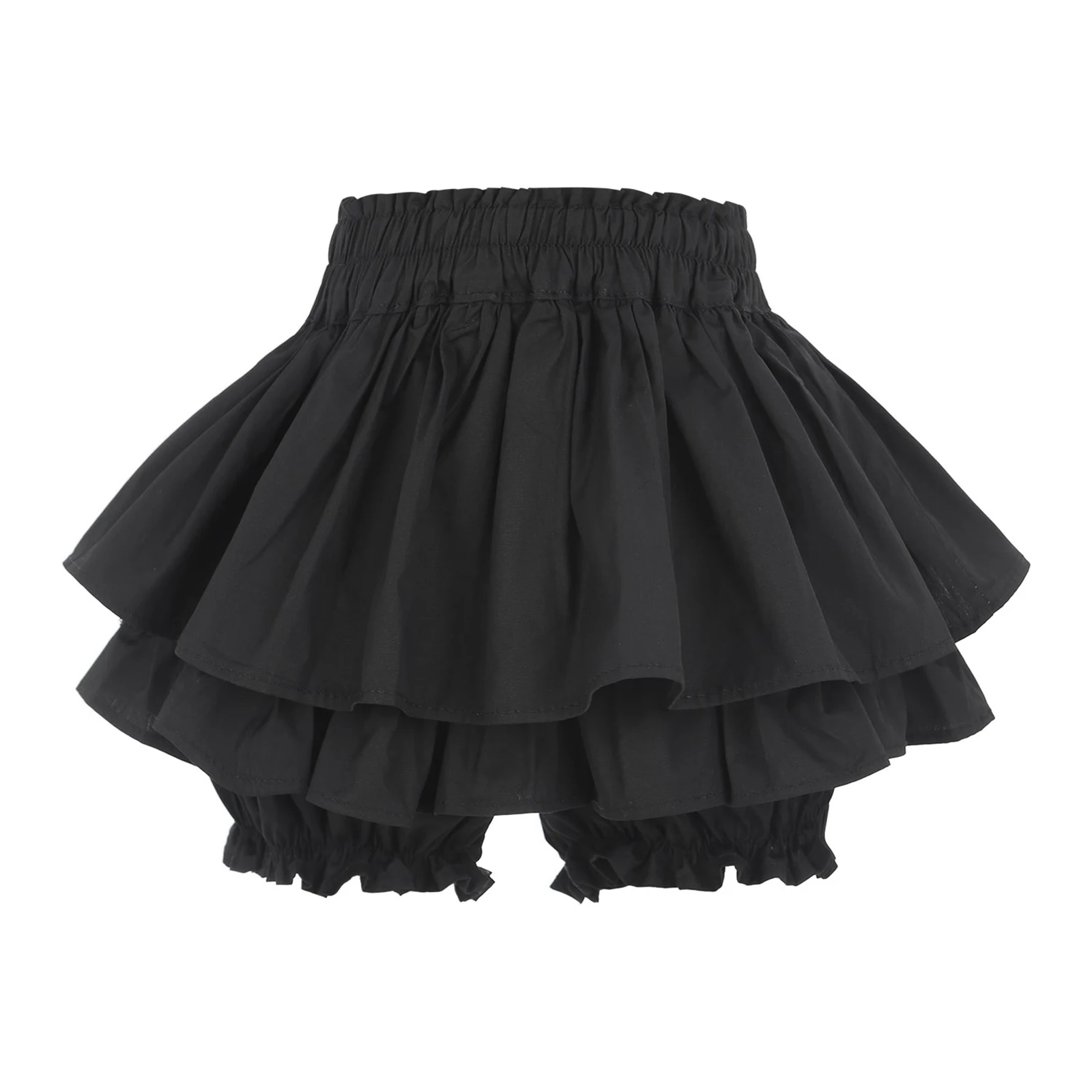 Kids Girls Vintage Victorian Renaissance Petticoat Culotte Ruffled Layered Lolita Shorts Skirt Pantaloons for Daily School Party