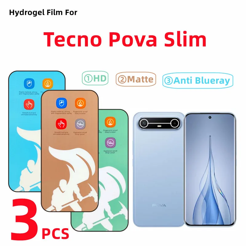 3 قطعة HD هيدروجيل فيلم ل Tecno Pova سليم ماتي واقي للشاشة ل Tecno Pova سليم مكافحة Blueray العناية بالعين طبقة رقيقة واقية #1