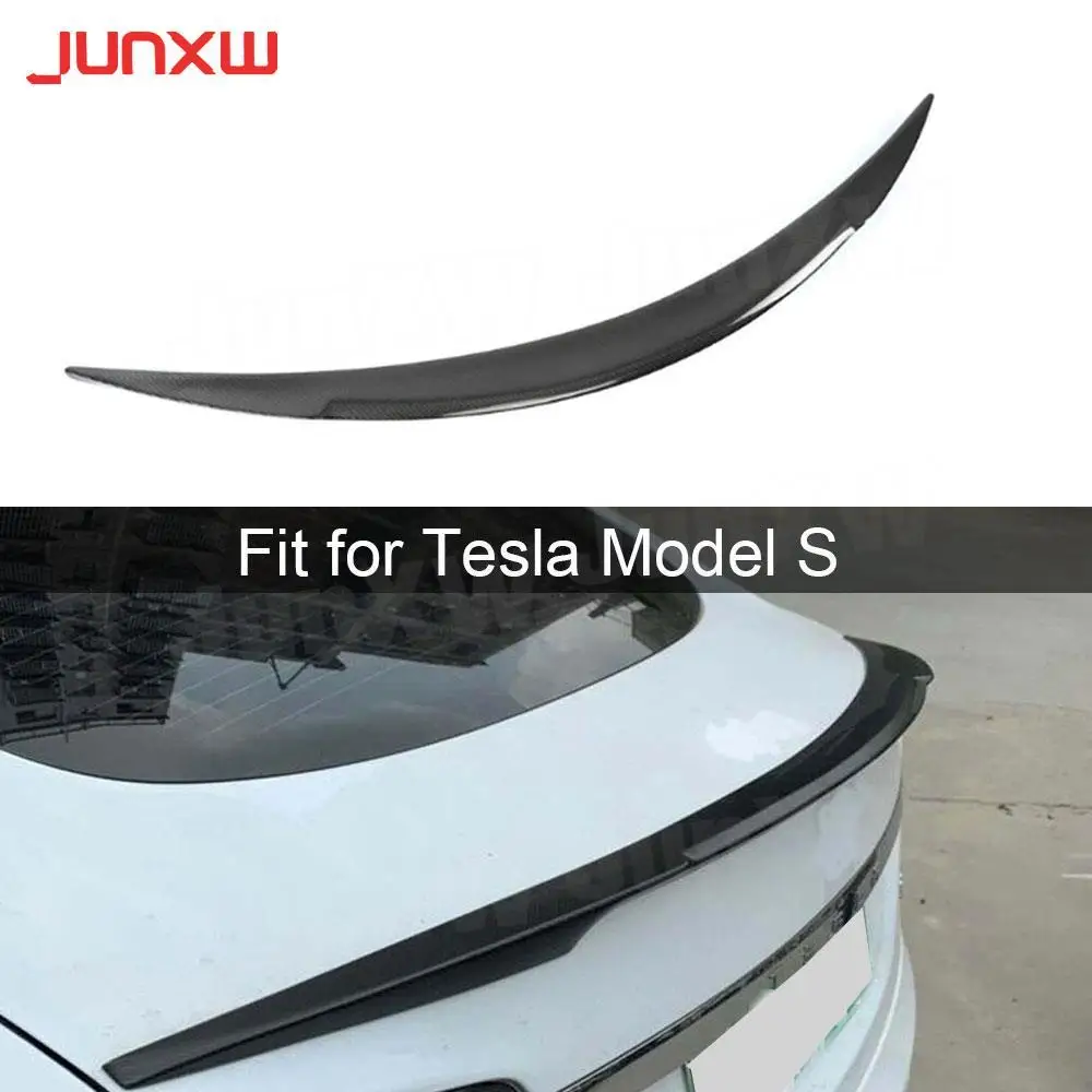 

Carbon Fiber Rear Spoiler Boot Duck Wings for Tesla Model S Sedan 60 70 75 85 90 D P85D P90D P100D 2012 - 2019 Car Styling