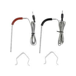 2 Sets Stainless Steel Thermometer Probe Grill Meat Probes with Holder Clip Replacement for Weber Igrill 2,Igrill Mini,Igrill 3
