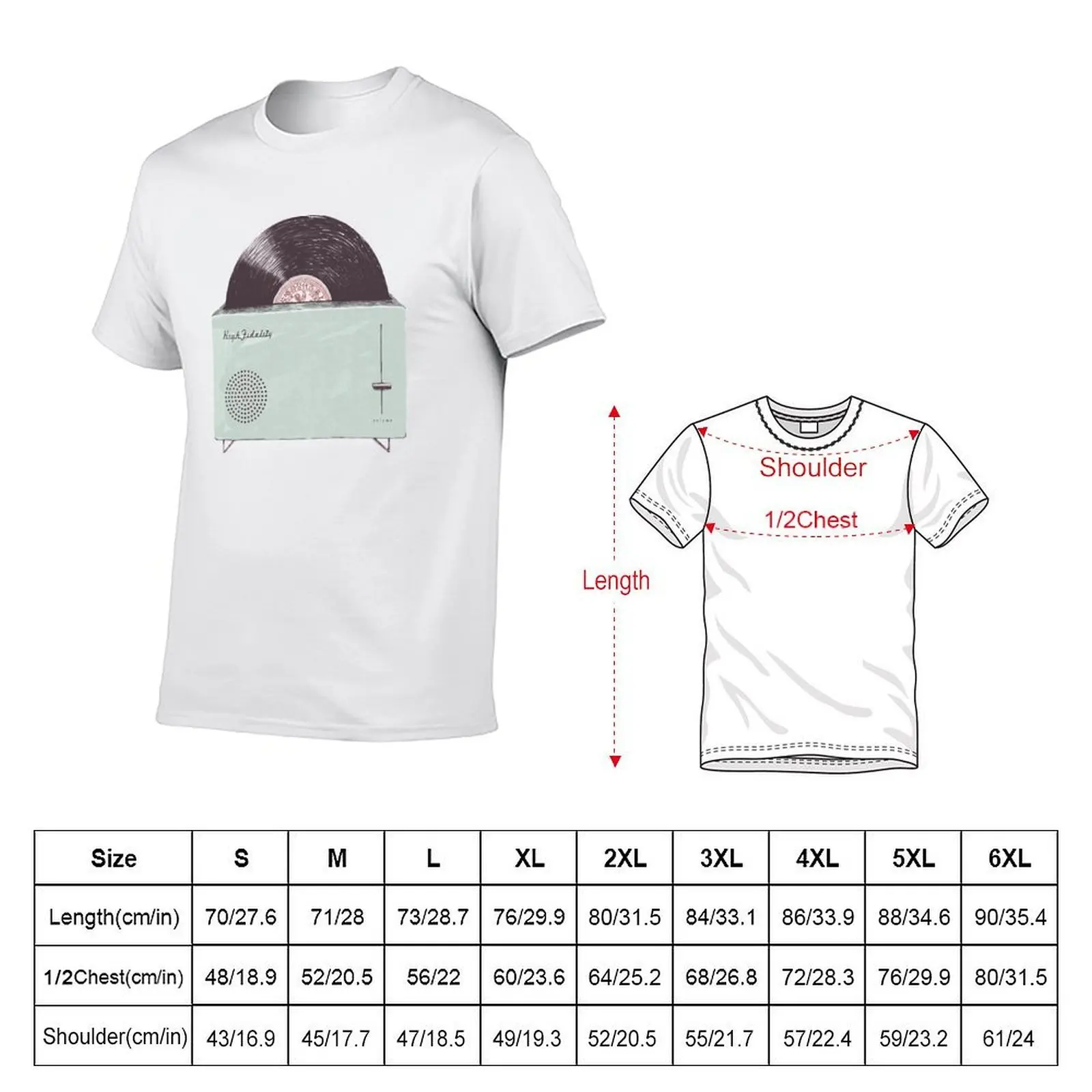 High Fidelity T-Shirt plus size tops blacks T-shirts for men cotton