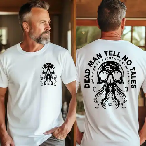 Imagen 2 del producto Camiseta Vintage de Piratas del Caribe para hombre muerto, camiseta de algodón Unisex Y2K, jerséis holgados, divertida camiseta de otoño, ropa de calle