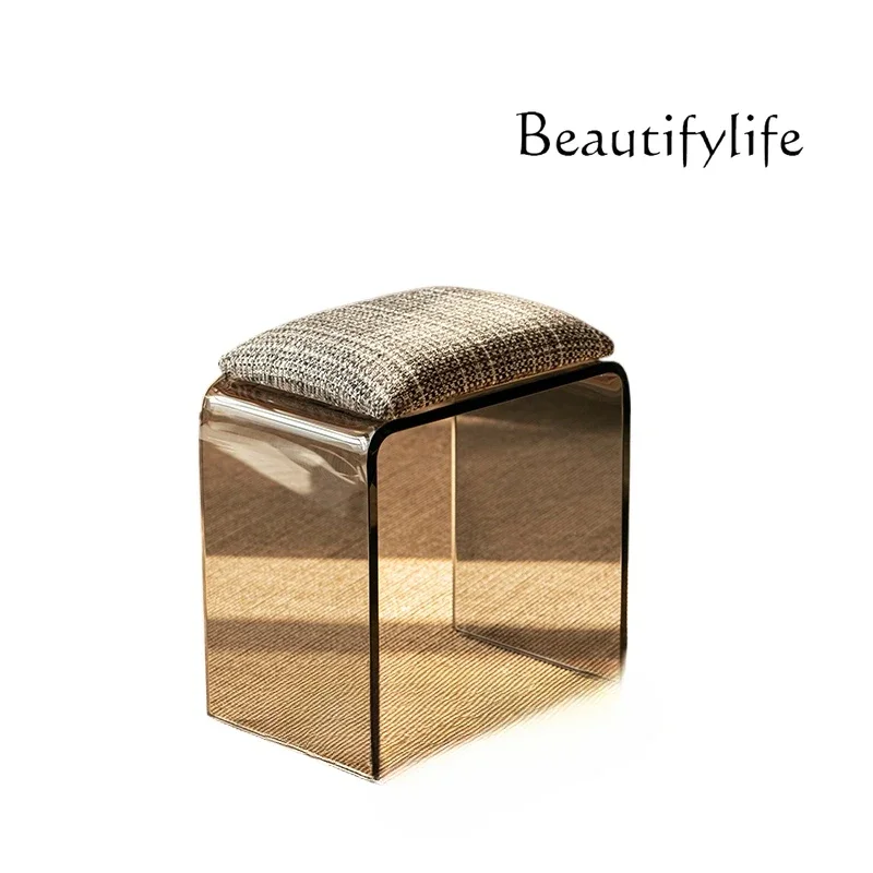 X36 Nordic Acrylic Bedroom Makeup Stool Household Simple Living Room Minimalist Shoe Stool
