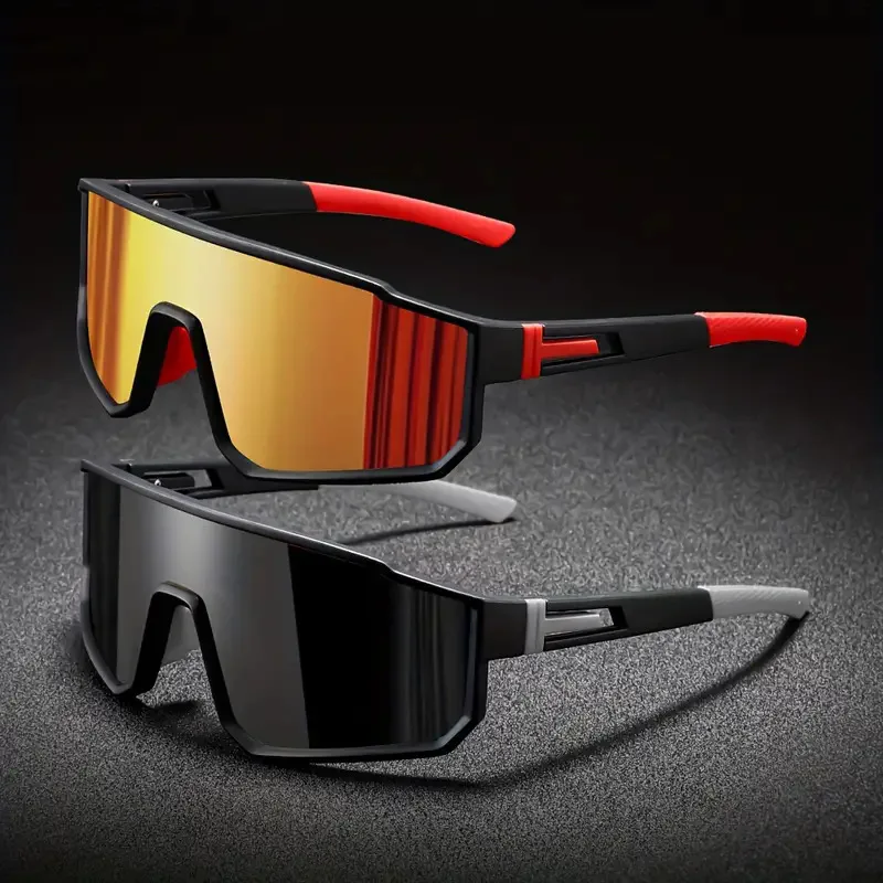 Fashion men's outdoor sports large frame cycling glasses avant-garde women's mountaineering windproof one-piece glasses new ski