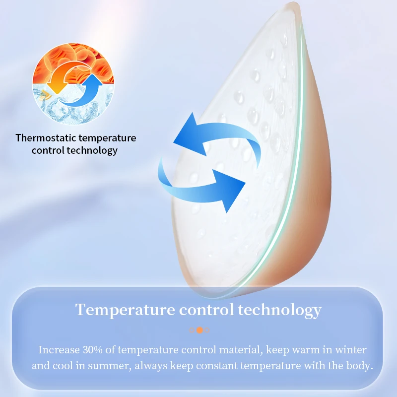 ONEFENG 3D Nano Pearl Temperature Controlled Prosthetic Breast Form Safe Silicone Breast Form Triangle Prosthesis Bra Pad