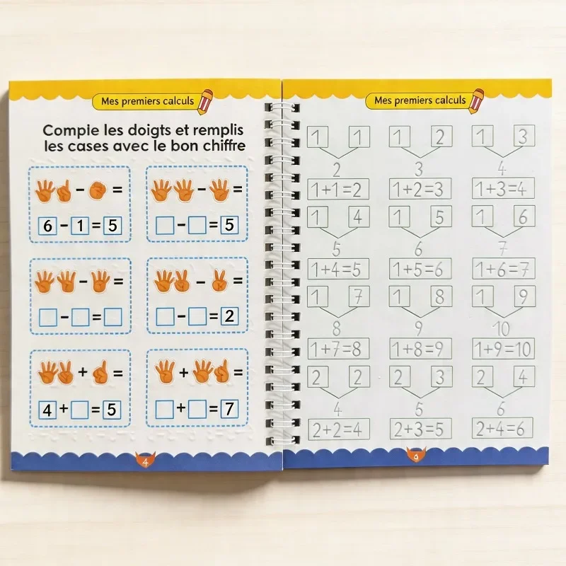 Übungsheft für französische Ziffernschriften, Kalligrafie-Übungen, Schreibaktivitäten-Übungsheft, Schreibrillen-Übungsbuch – Detail 2