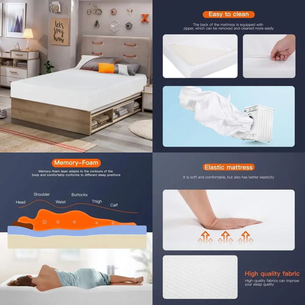 

8-дюймовый двухслойный матрас | Пена с эффектом памяти средней жесткости с гелевым наполнителем | Белый | Кровать в коробке, сертифицирована в США | Чистое облегчение, вентилируемая пена | Полоскать/мыть/стирать