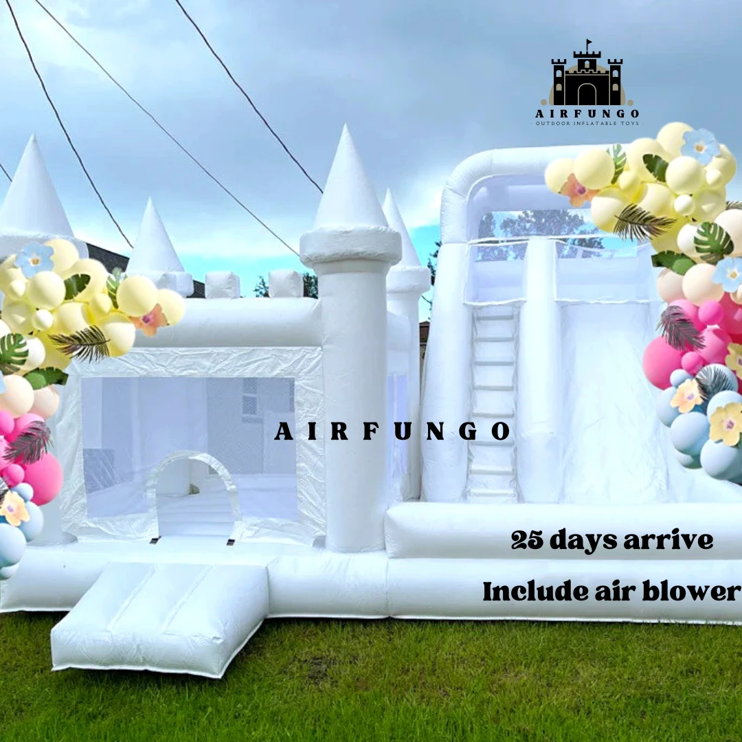 Customization items jumping inflatable bounce house/bouncy castle with water slide for outdoor kids used inflatable castle