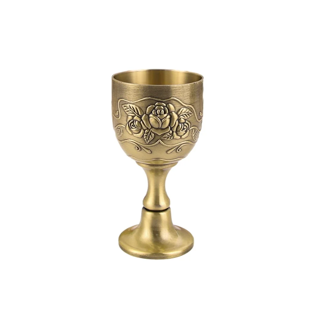 Vintage Wine Cup Tea Cups Wine Glasses Goblet Home Art Craft Decoration Party Dining Table Decor 3D Relief Zinc Alloy 40 100ml