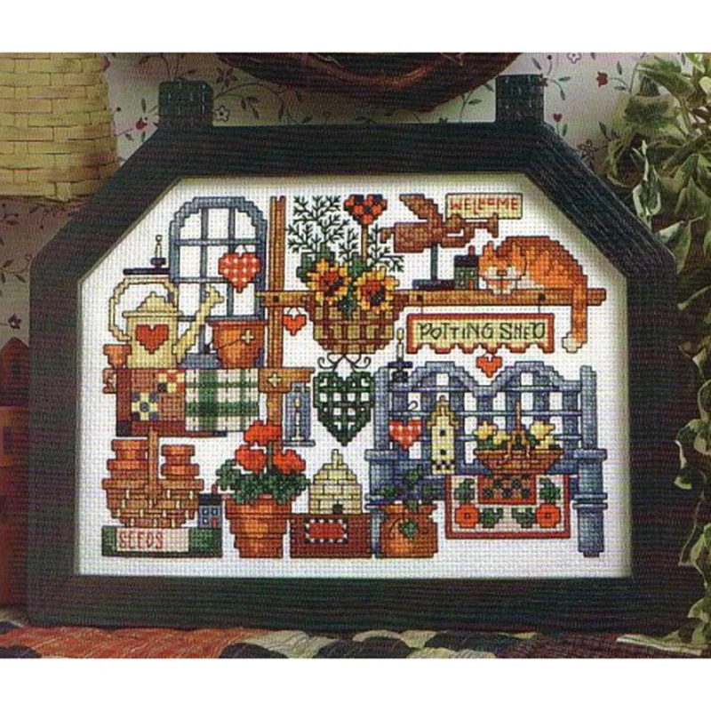 JLhuafang Home Fun Cross Stitch Kits Package Greeting Needlework Counted Kits New Style Joy Sunday Kits Embroidery Cross-stitch