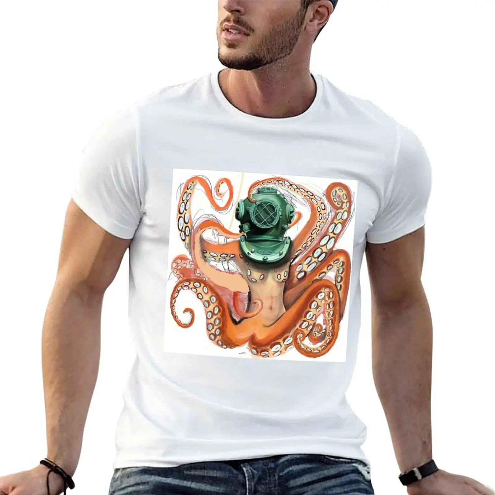 

The Diver sketch T-Shirt cotton tshirt 100% cotton t shirts man 100% T-Shirt