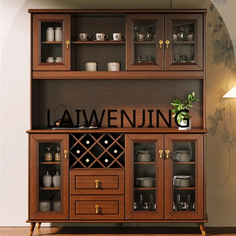 

New Chinese Style Solid Wood Sideboard Wall-Mounted Living Room Tea Cabinet Retro High-Grade Home Kitchen Locker