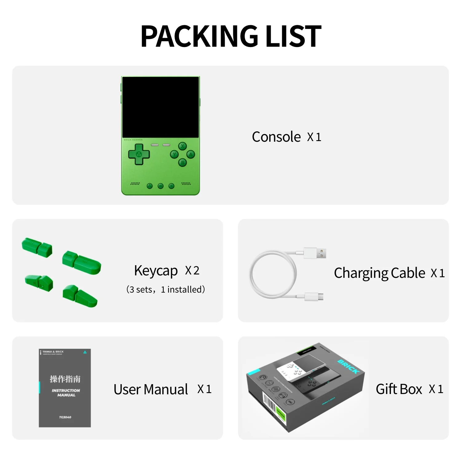 TRIMUI مطرقة الطوب المحمولة مشغل ألعاب محمول باستخدام الحاسب الآلي كامل المعادن 3.2 ''IPS شاشة ريترو ألعاب نظام لينكس جهاز ألعاب الفيديو