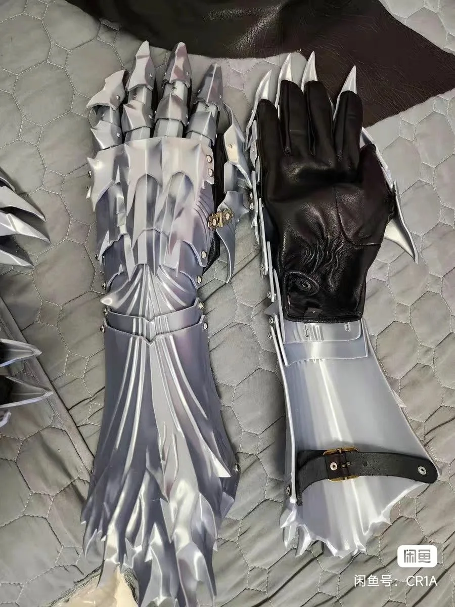 Medieval Knight Goth Vintage Mechanical Long Gloves Tactical Punk Hand Armor Man Woman 3D Pringting Cosplay Props