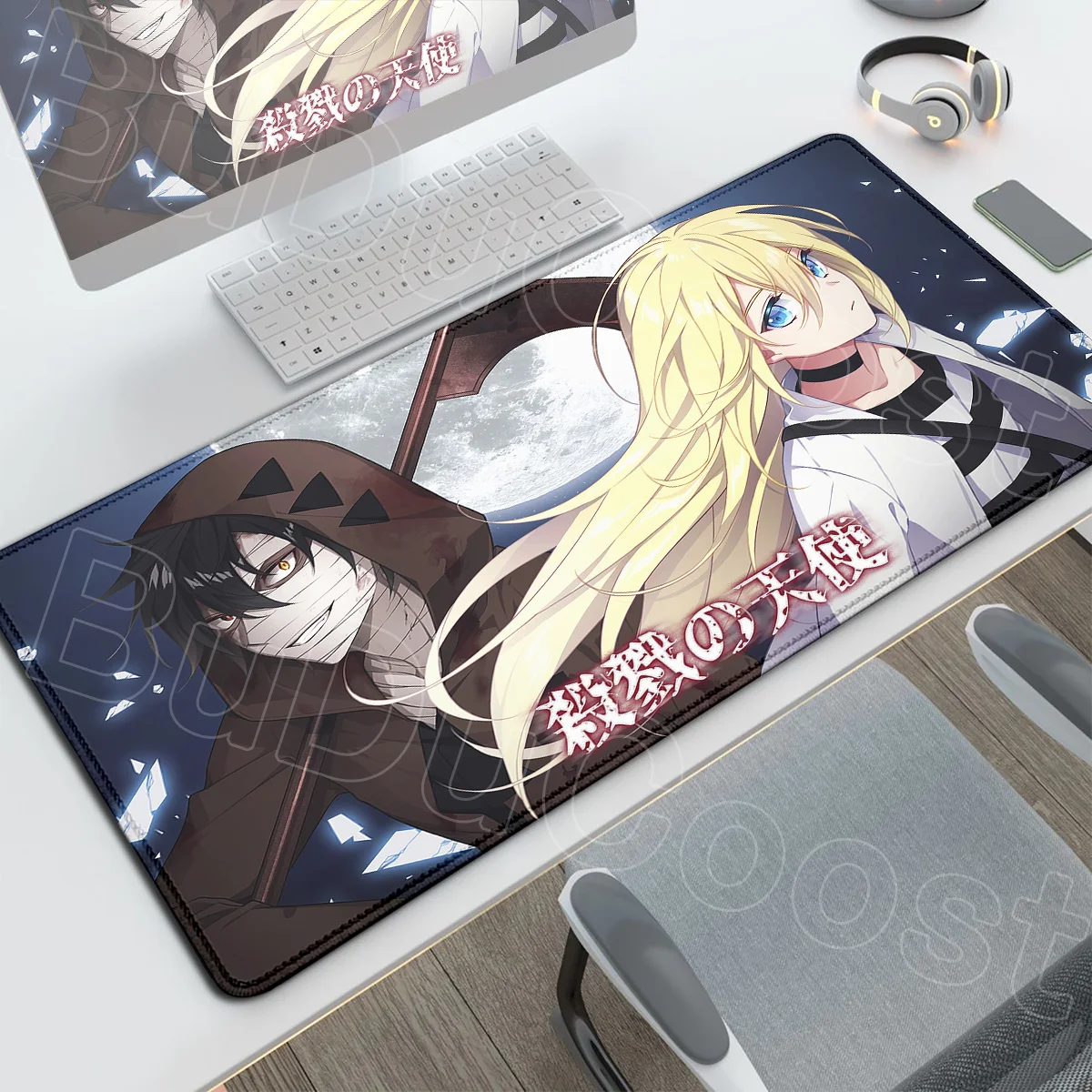Non-slip Natural Rubber Gaming Mouse Pad Large Laptop Keyboard Desktop Mat Angels of Death Ray Zack Anime Mauspad PC Accessories