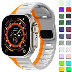 Outdoor Sports Bands for Apple Watch strap Ultra2 49mm 42mm 38/40mm 41mm 44mm 45mm Silicone bracelet iWatch series 9 8 7 6 5 4 3