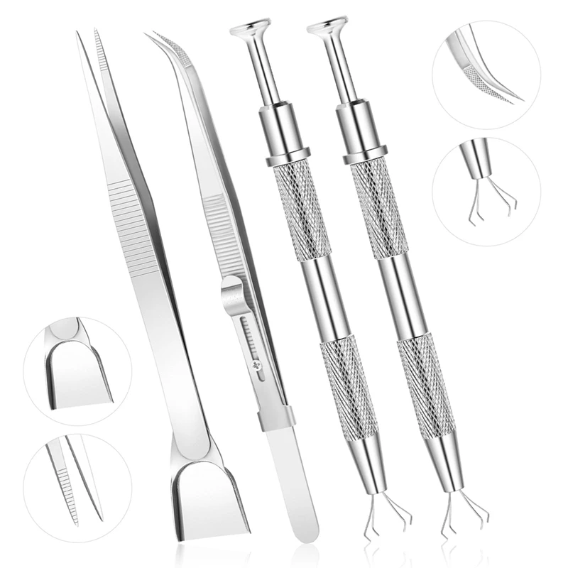 مجموعة Tadar مكونة من 4 قطع أدوات رش لتزيين الكيك، 4 أقلام رش مخالب لؤلؤة المنتزع مجموعة أدوات تزيين الكيك من الفولاذ المقاوم للصدأ