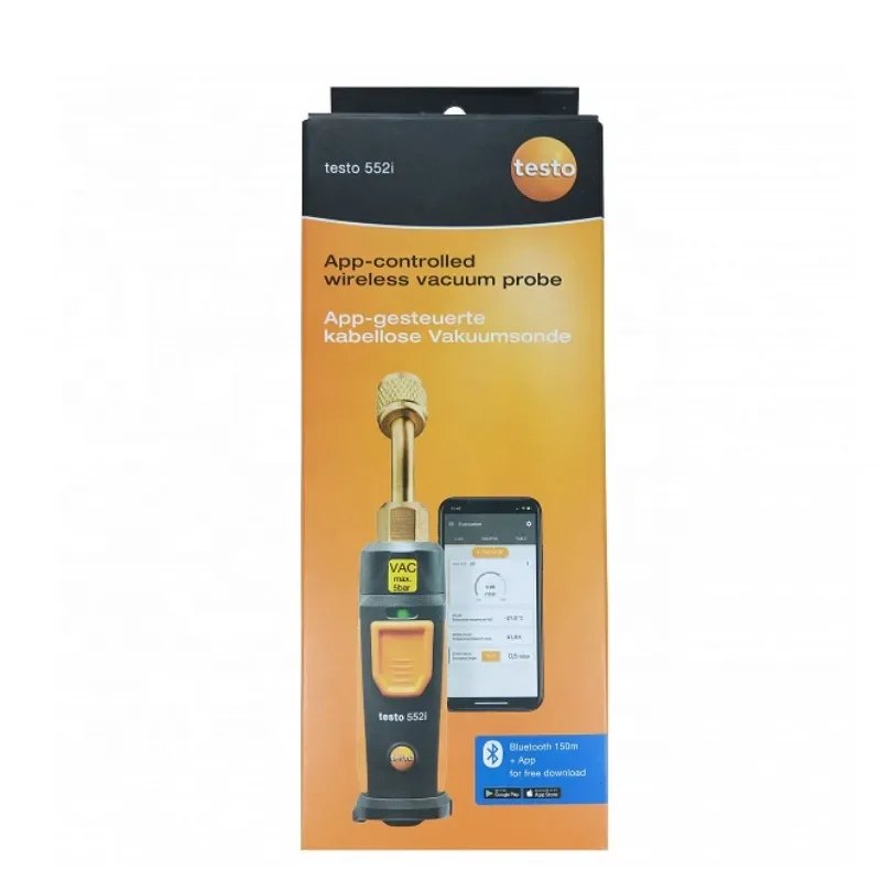 Testo 552i App-Controlled Wireless Vacuum Probe Clamp Temperature  Kit  915i Manifold