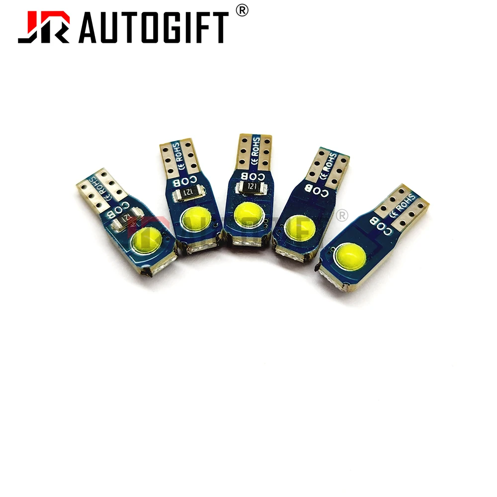 500PCS 24V T5 W3W Bulb COB 2SMD Car Interior Lights Super Bright Dashboard Warning Indicator 12V Wedge Auto Instrument Lamp