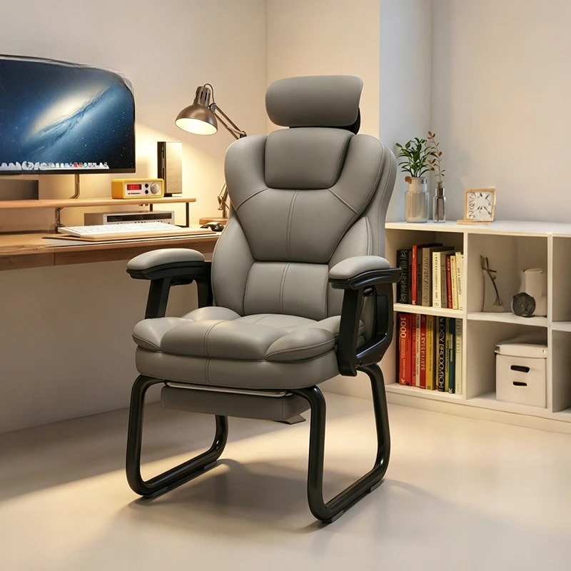 Ergonomic Reclining Office Chair Leisure Gaming Sofa Chair Bow Leg Boss Chair for Home Desk Long Time Sitting Use