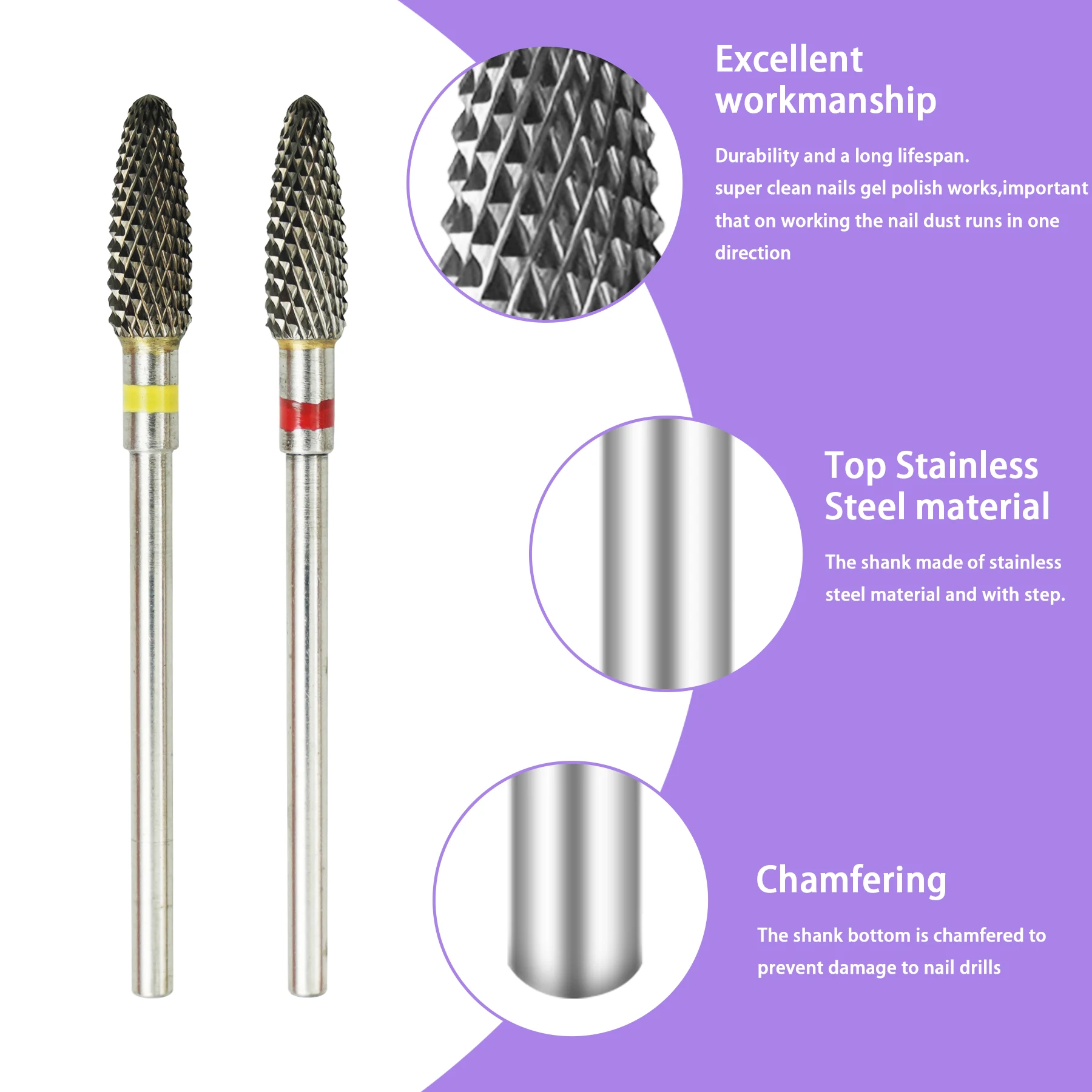 1개 네일 드릴 비트 세트, 3/32인치 큐티클 전동 네일 파일 및 세라믹 아크릴 젤 네일 비트 키트, 아크릴 네일 아트 도구 ﻿