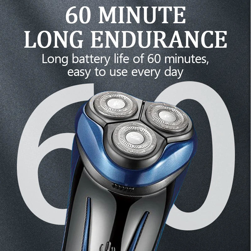 Kemei-男性用充電式コードレスシェーバー,電気シェーバー,フローティングヘッド,ポップアップ