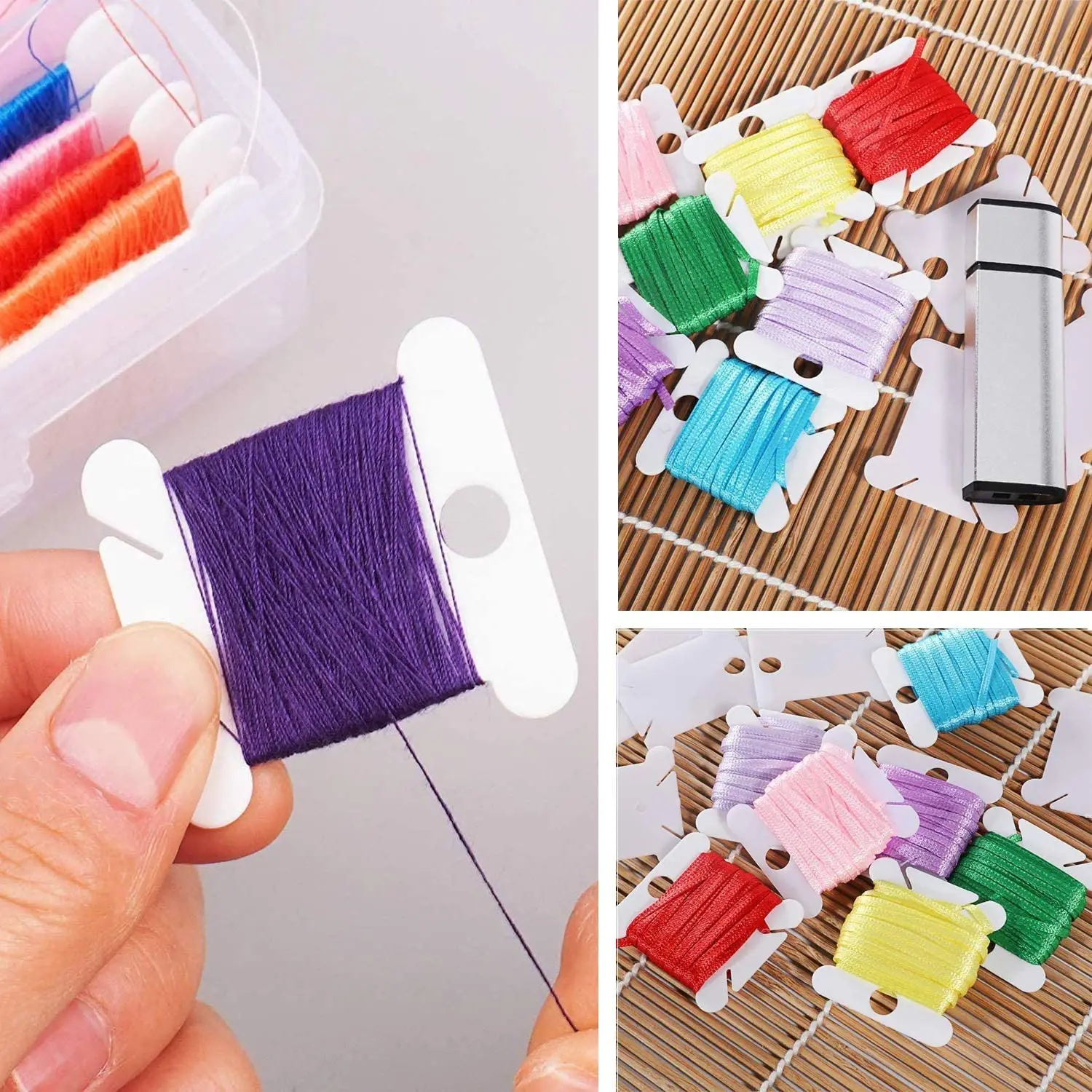 30/60/120pcs Plastic Floss Bobbins Sewing Thread Organizer Holder Embroidery Floss Card DIY Craft Cross Stitch Tools