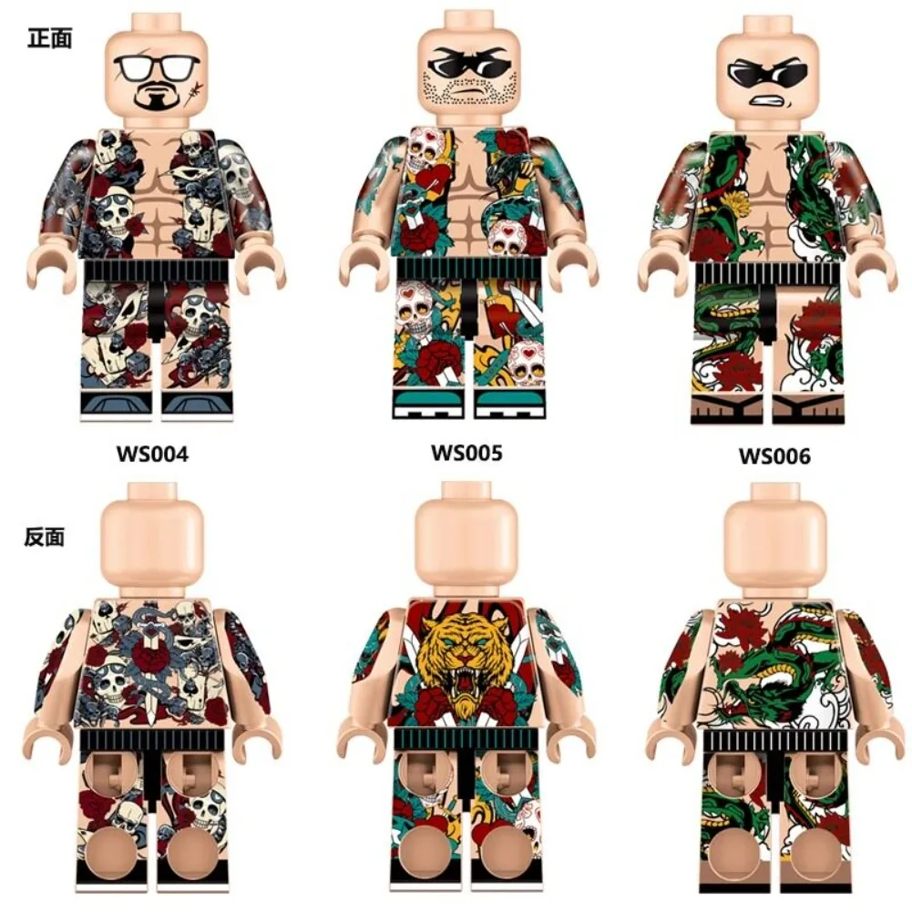 DIY Anime Figure Gangster Accessories Peripheral Model Building Block Builders Desktop Decorative Ornaments Birthday Gift Toys