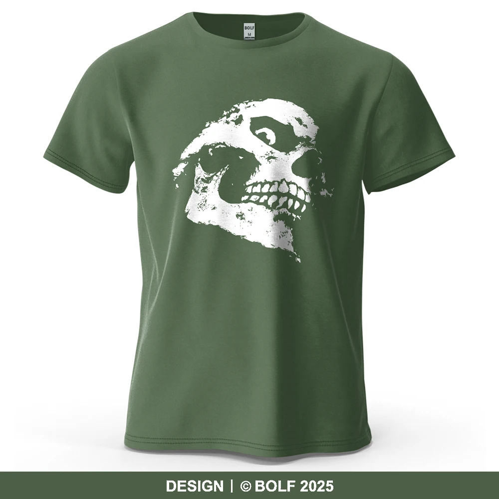 Grunge Skull Bedrucktes Herren-T-Shirt, 100 % Baumwolle, übergroß, dunkle Kunst, Halloween-Partys, Grafik-T-Shirts für Damen, Tops, T-Shirts, Streetwear