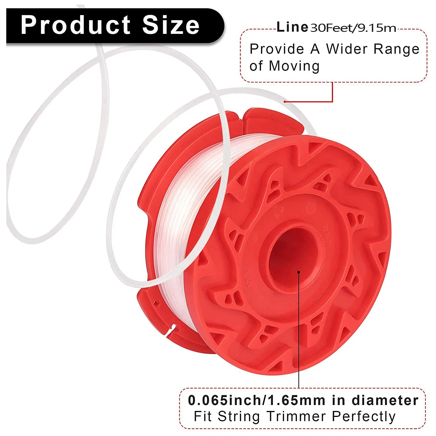 CMHI-String Trimmer Line, Weed Eater Line, 6 Pcs String Trimmer Replacement Line,Auto Feed Grass Trimmer Spool Line