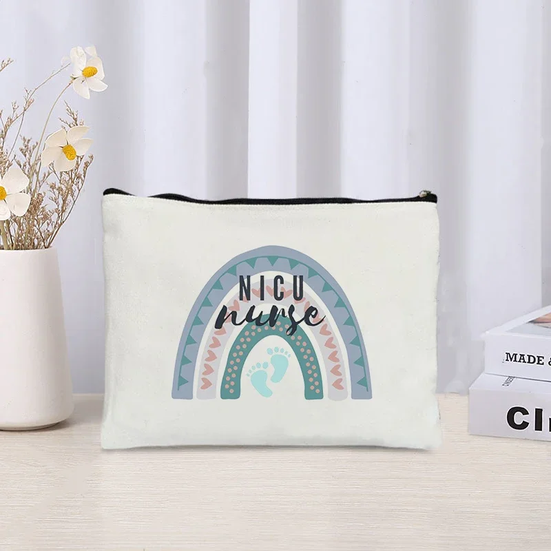 Arbeit & Lieferung Krankens ch wester Make-up Tasche Regenbogen Muster kosmetische Leinwand Beutel am besten danke Geschenk für gesegnete Krankens ch wester Lippenstift Lagerung