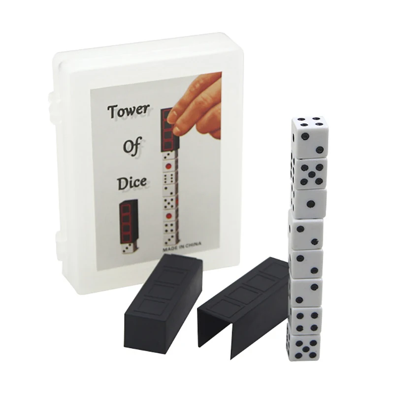 Tower of Dice Magic Tricks For Magician Close Up Illusion Gimmick Props Comedy Magia Toys Classic Joke Gadget