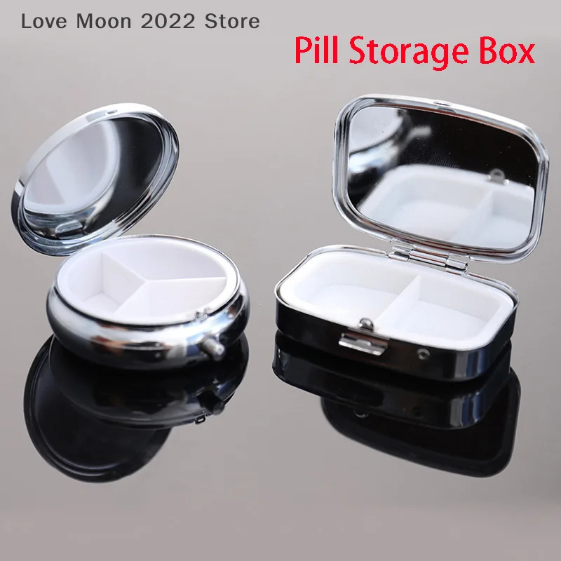 2/3 Grids Metall Runde Quadratische Pille Box Reise Medizin Fall Pille Organizer Box Wöchentliche Tablet Halter Lagerung Container Fall