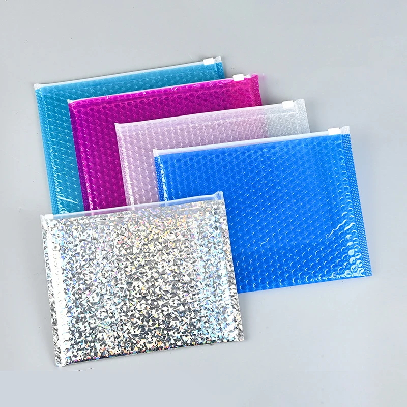 5Pack 30x22cm Transparent Bubble Zipper Bag Bubble Self Sealing Bag Shockproof Bubble Bag Cushioning Packing