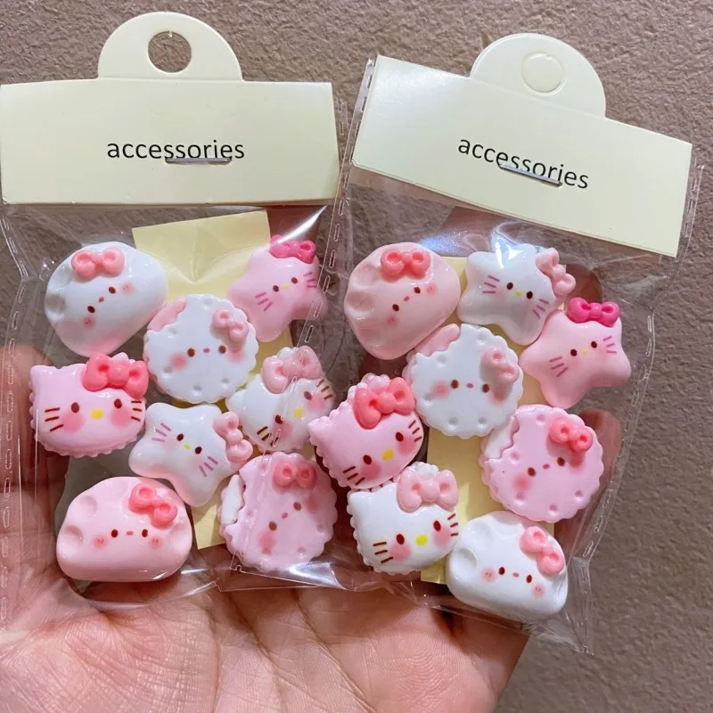 Sanrio Stickers Cartoon Cute HelloKitty Biscuit Cream Glue DIY Accessories Water Cup Lunch Box Electric Car Decoration Wholesale