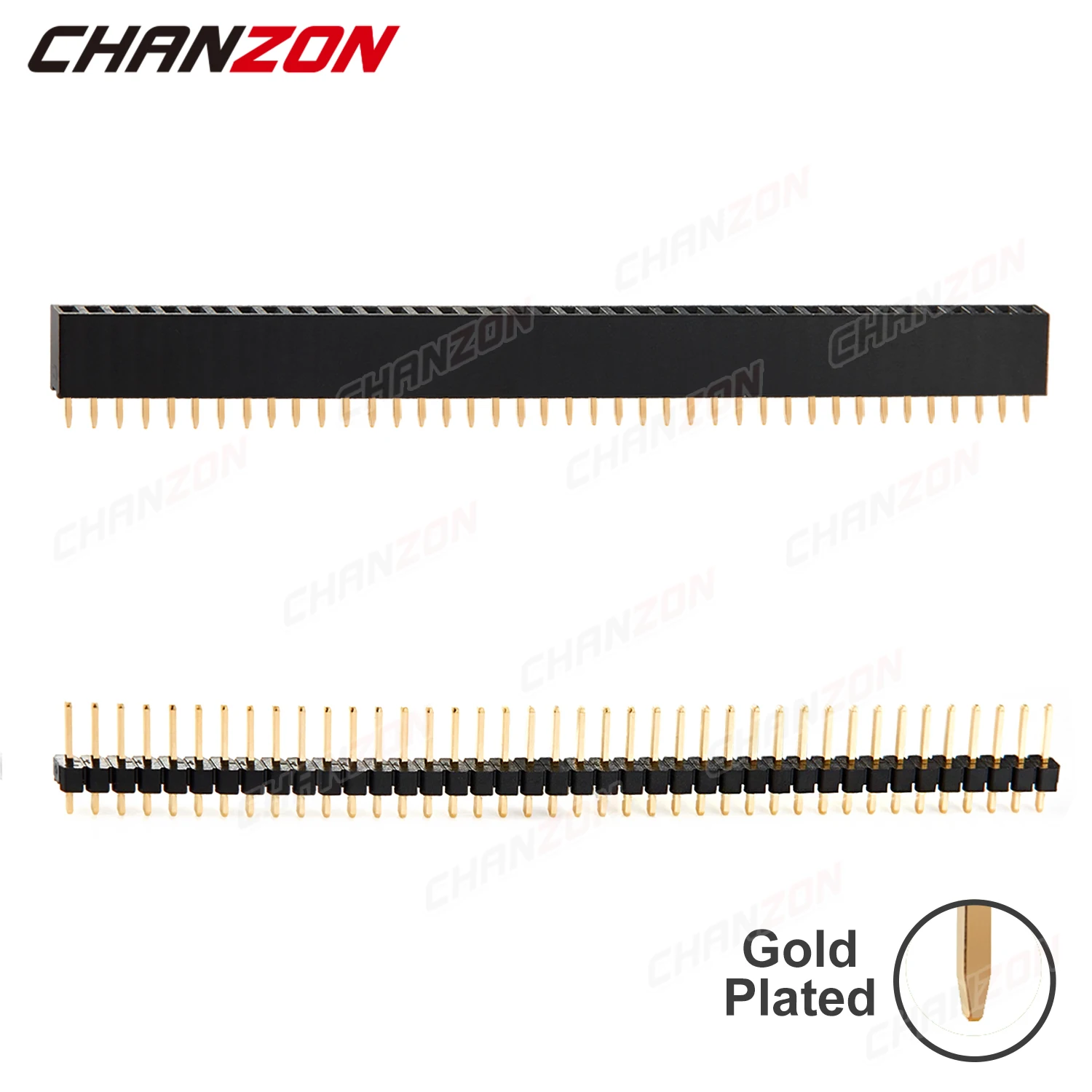 

40 Pins Male Female Pin Header Single Row 2.54mm Gold Plated Breakable Extension Connector Strip for Arduino PCB Socket Board