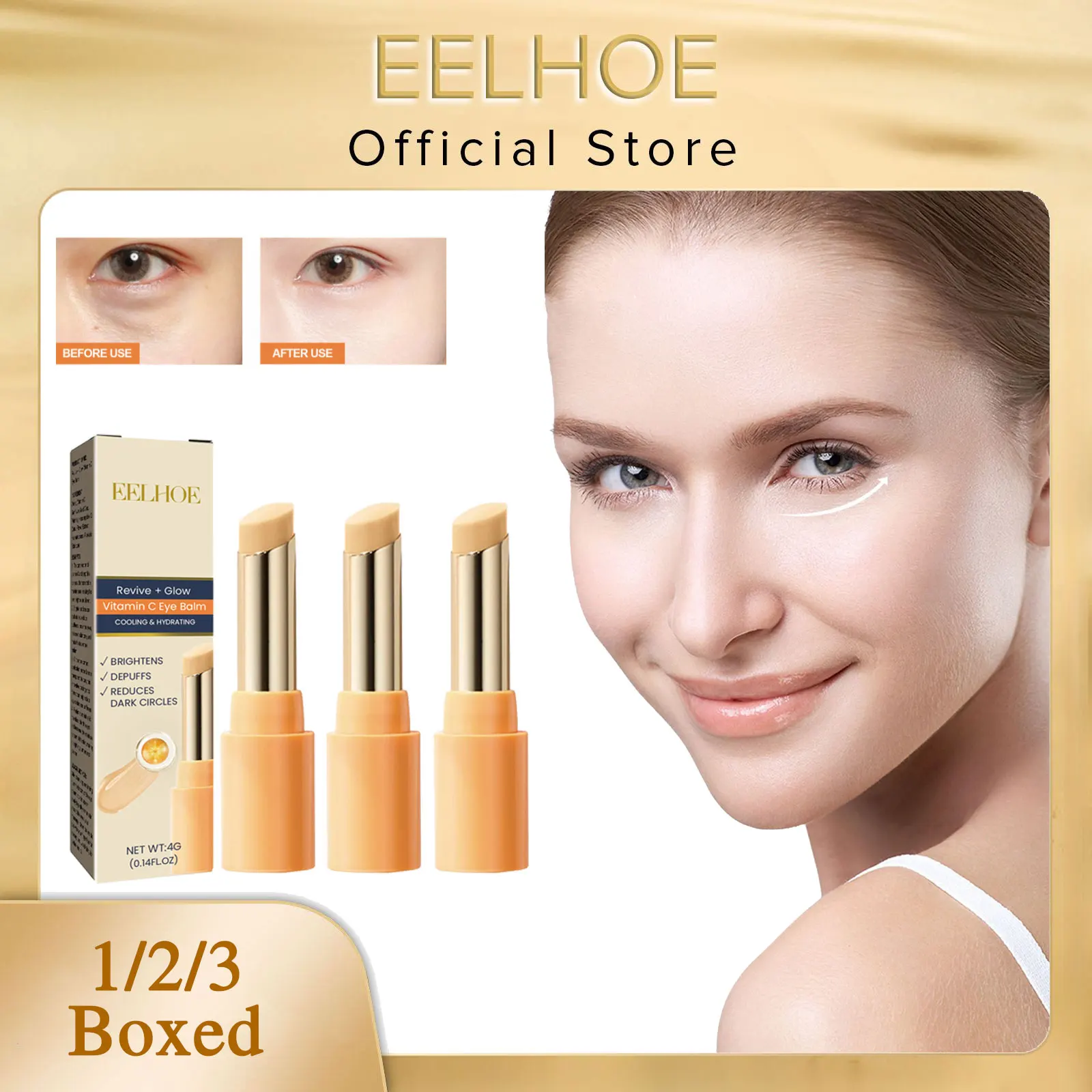 EELHOE Anti-Wrinkle Eye Stick Eyes Bags Removal Lightening Fine Lines Moisturizing Anti Puffiness Fade Dark Circles Eye Cream