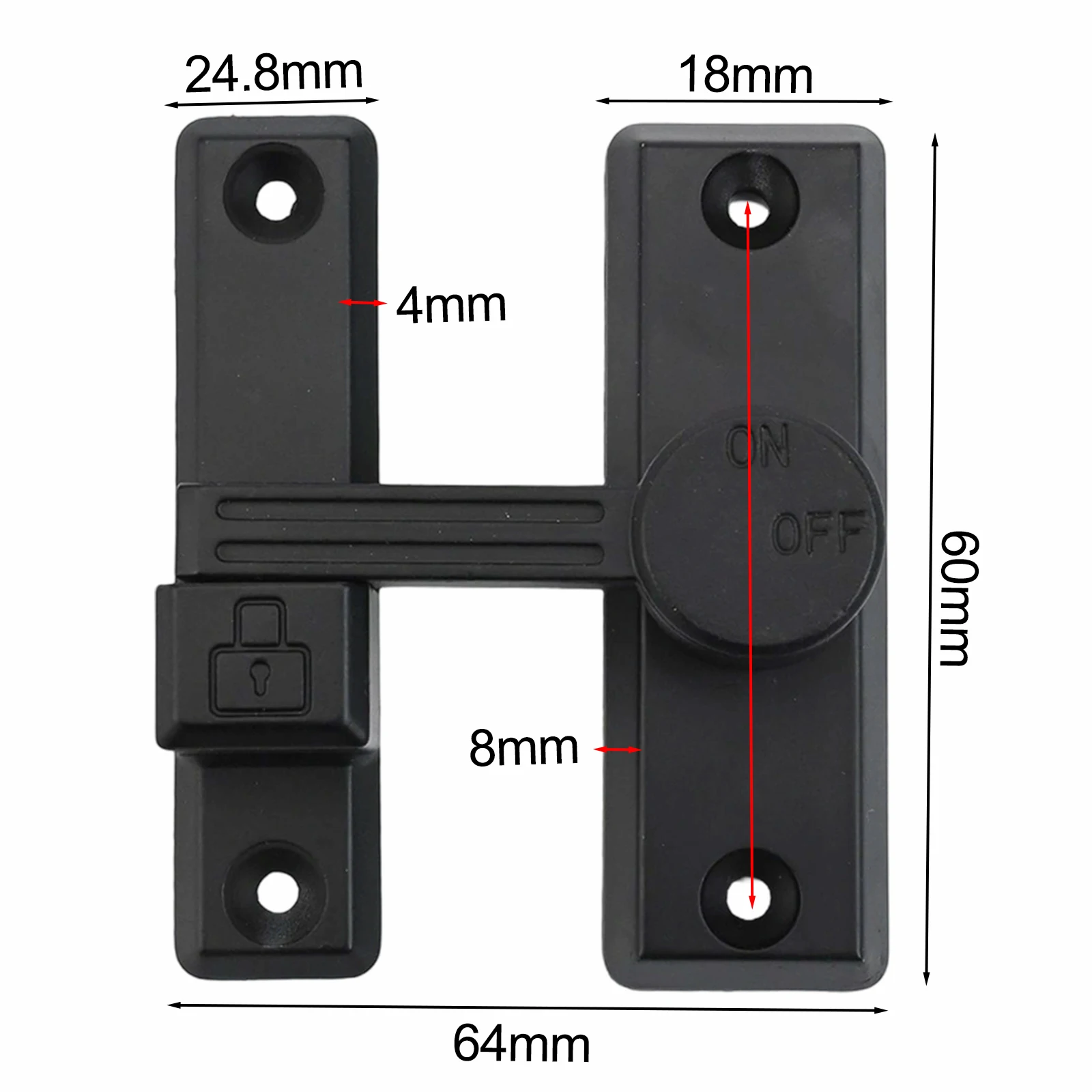 Easy Install Latch Black Barn Door for Lock Adjustable Installation Multiple Application Lock Reliable Safety Latch