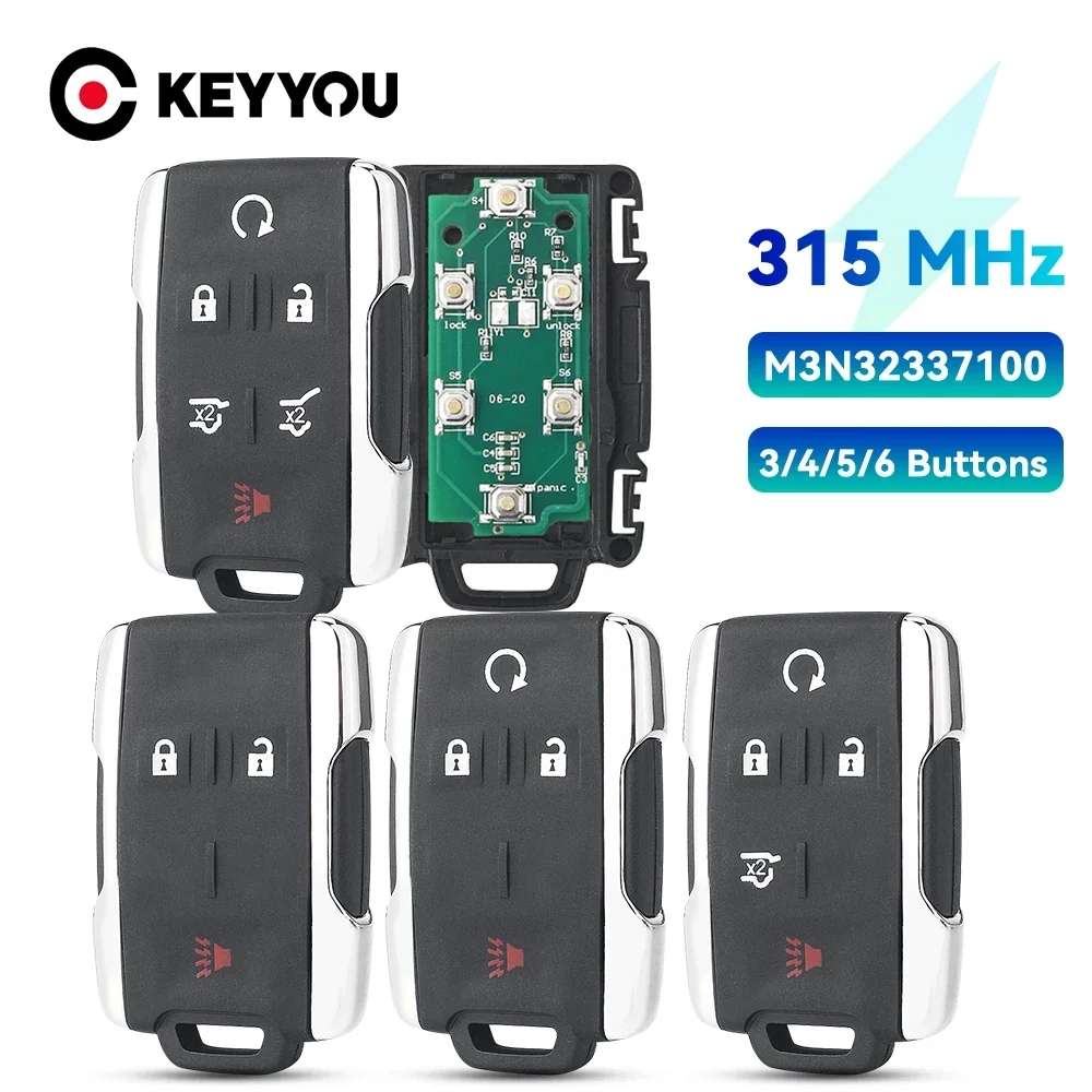 

KEYYOU Remote Car Key For Chevrolet 2014-2018 Silverado Colorado GMC 315Mhz FCCID M3N32337100