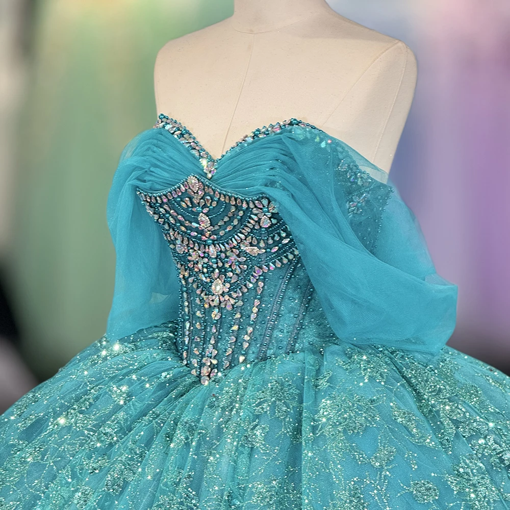 Vestido de encaje de princesa Dulce, vestido de baile con calcomanía, vestido de quinceañera, vestido formal de baile, dulce 16, vestido de fiesta