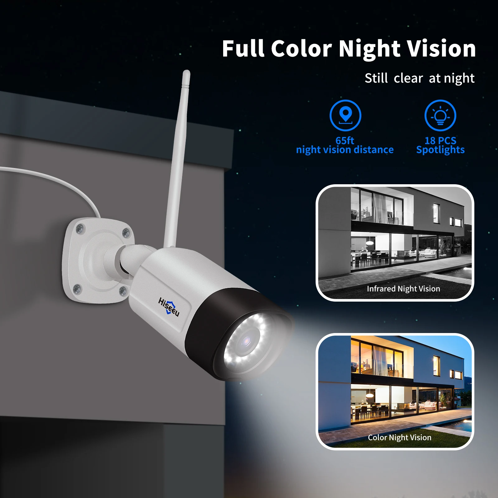 Hiseeu 5MP Wireless PTZ Security Camera System 12-inch Monitor 8CH NVR WiFi CCTV Outdoor Color Night Vision Thermal Image