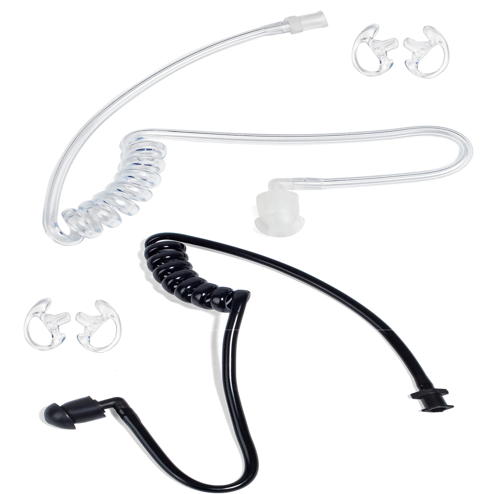 2-Wege-Radio-Ohrhörer-Ersatz, transparentes Akustikspulenrohr-Ohrhörer-Audio-Kit mit 1 Paar Headset-Ohrhörer-Medium – Detail 7