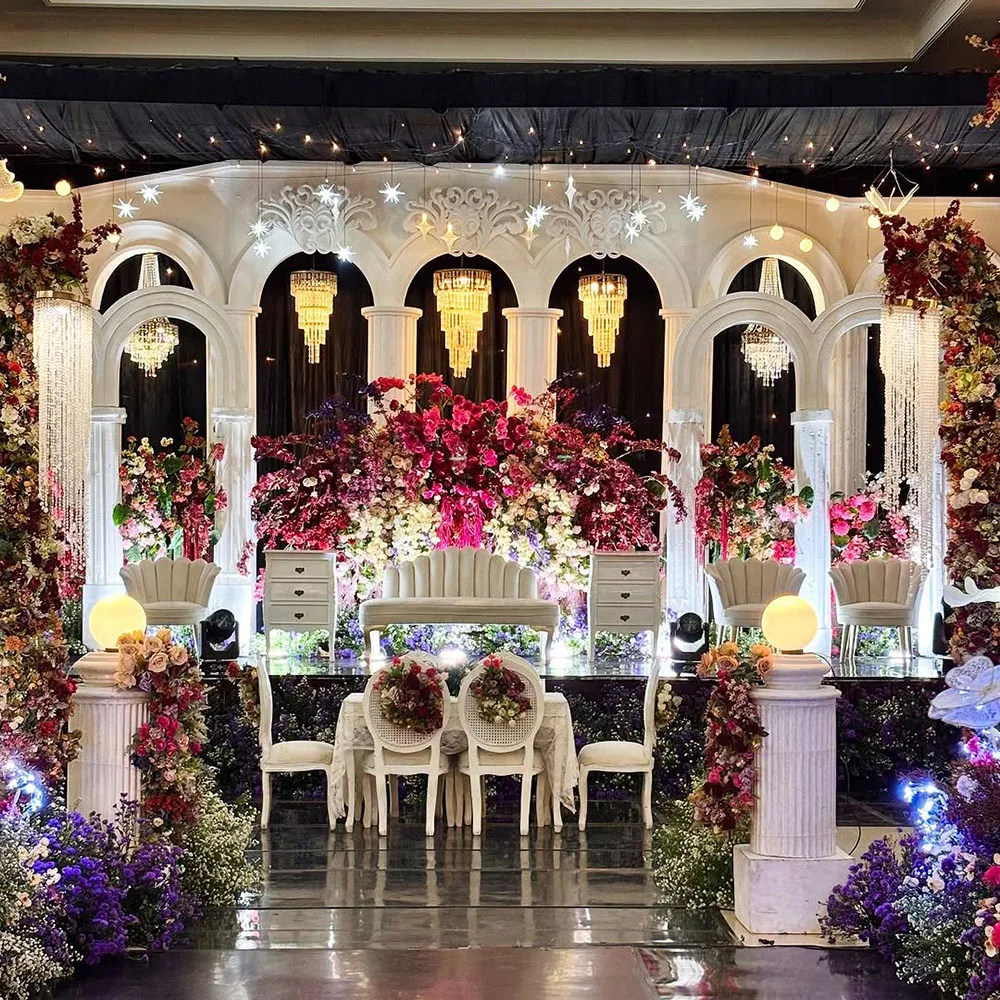 Christian Wedding Reception Decor Backdrop Panels Western Wedding Stage White Backdrop Frames Roman Design Pvc Backdrop Screens