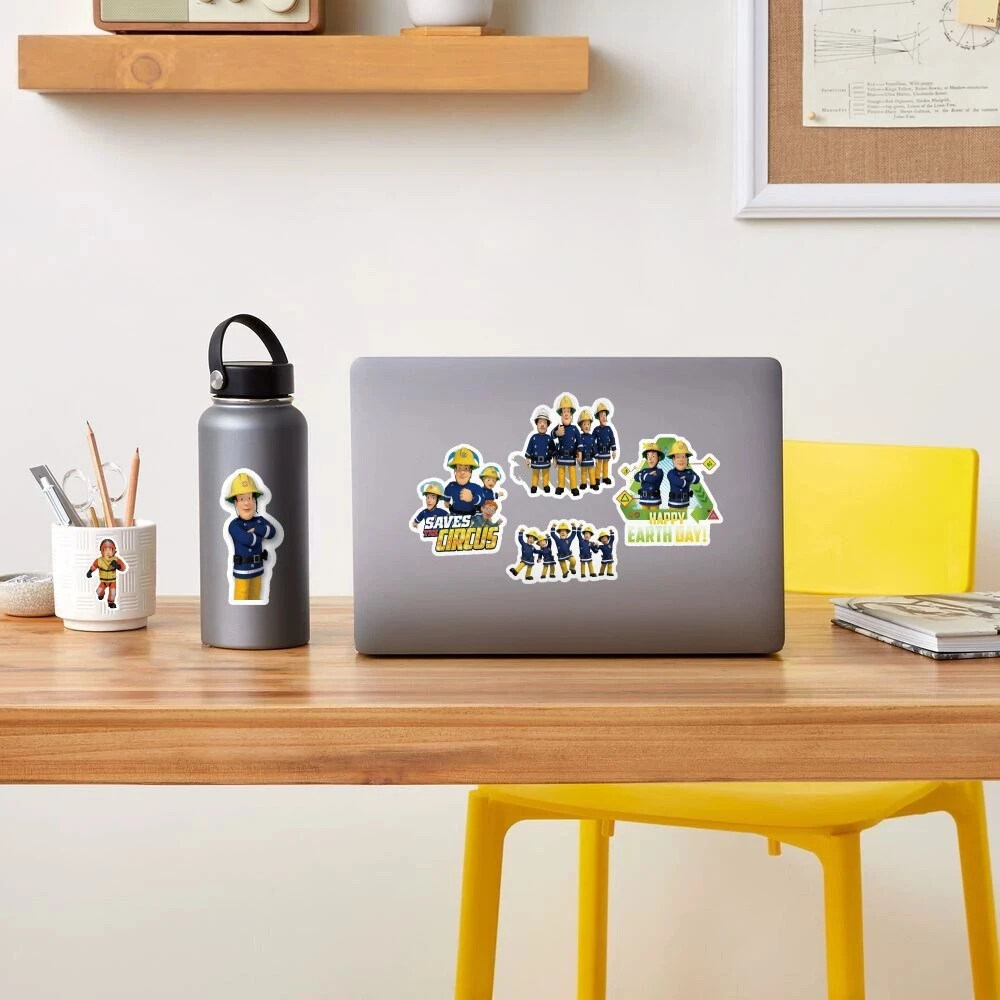 50Pcs Cartoon Fireman Sam Stickers for Kids Child Education Rooms Home Decor Diary Notebook Label Toy Truck Fireman Sticker