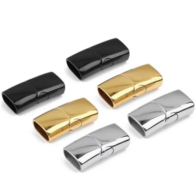 5pcs/Lot High Quality Stainless Steel Magnetic Clasp Leather Cord Bracelet End Hidden Buckle DIY Jewelry Handmade Accessories