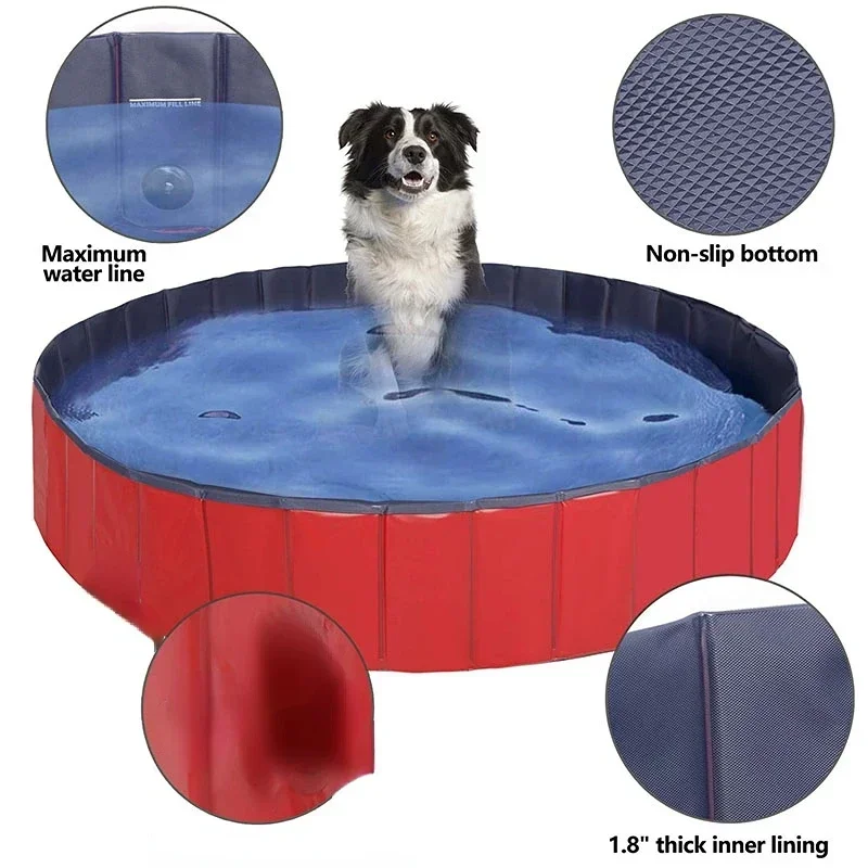 Dog Swimming Bath Pet Foldable Bathtub Large pool Collapsible Bathtub Pool Kids Cool pet Accessories Out Cooling