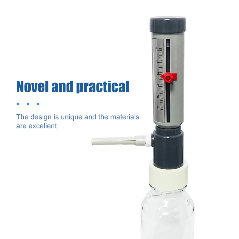 WESTTUNE Lab Bottle Top Dispenser Premium 5-25ml Adjustable Liquid Dispenser Sleeve Type Liquid Adder Lab School Equipment